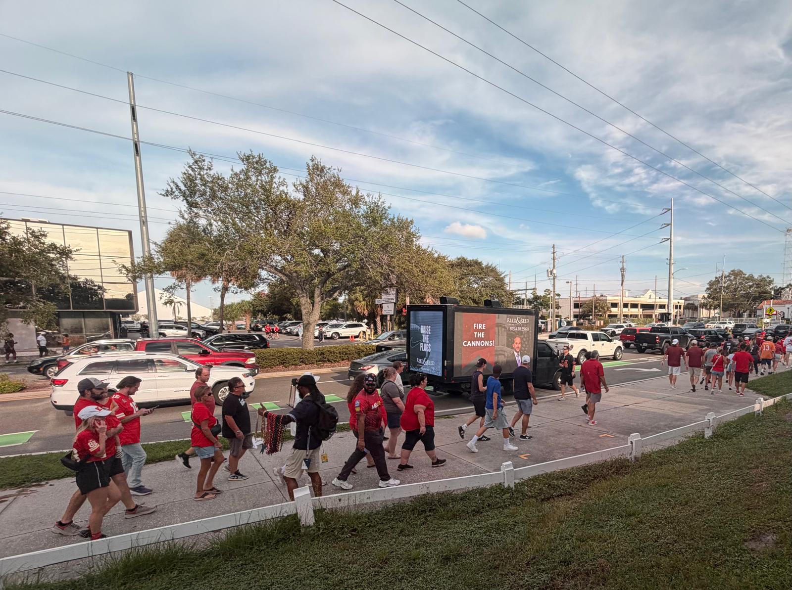 Mobile LED Advertising on a parade route in Florida